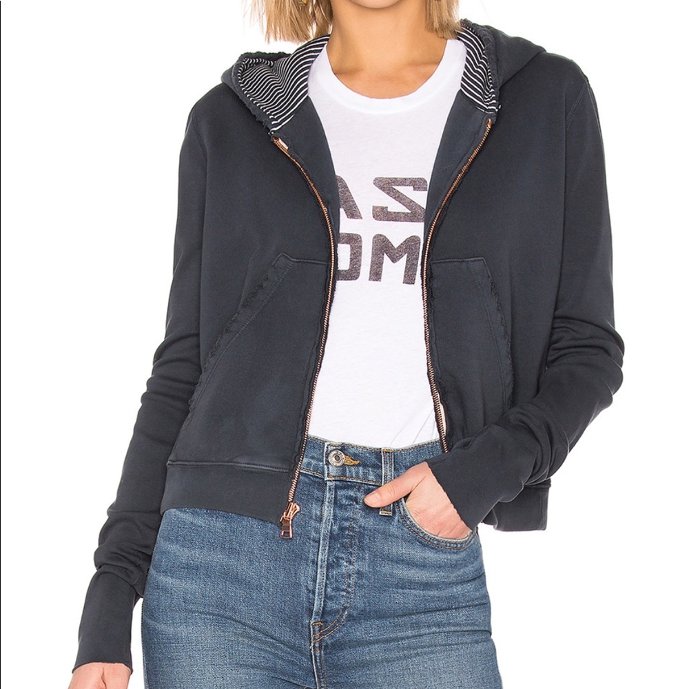 tee lab Zip Front Hoodie in Private School Stripe